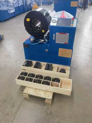 PLC-besturingssysteem OEM-service Industrial 16 Dies Blauwe kleuren 4 inch Crimping Range Elektrisch Hydraulisch Crimping Tool 0,01mm nauwkeurigheid slangcrimping machine