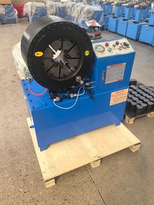 1/4 tot 3' Hoog vermogen met 200pcs/h Blauwe kleur Elektrisch korter model knop systeem Hydraulische slang krimpmachine voor 6-76mm krimpbereik