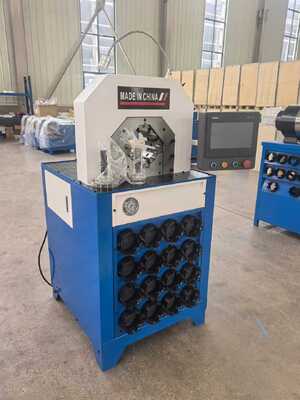 Goede prijs. 3 inch hydraulische slang krimpmachine met 300pcs/h werk efficiëntie 4KW motorvermogen en 1000T krimpkracht online