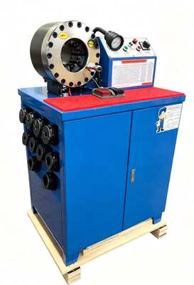 2 inch 600T 31,5 MPa rubberen slang krimpmachine Hoger model Blauwe kleur Knopbediening Systerm 220v / 240v / 380v / 415v spanning met 6-51 mm krimpbereik en 10 verwisselbare matrijzen