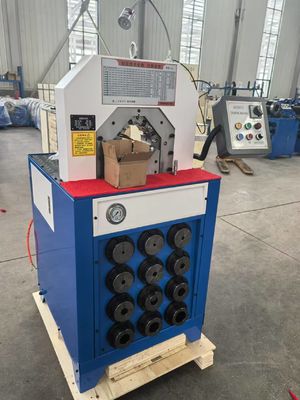 Goede prijs. 2 inch knop bedieningssysteem 5.5kw/7.5kw 300 stuks/uur met snel wisselende malen gereedschappen hydraulische slang krimpmachine online