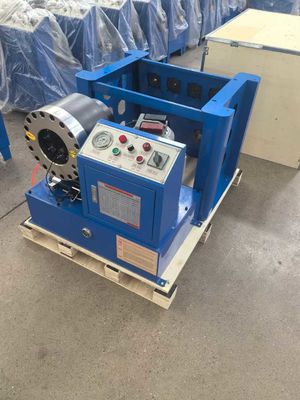 2 inch elektrische blauwe kleur automatische slang Swaging Machine met rack en snelle verandering vorm gereedschappen draagbare hydraulische Crimper hoge druk