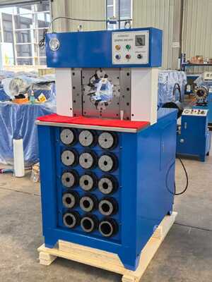 Blauwe knop bediening hydraulische slang krimpmachine met 6-76mm krimpbereik en 165mm maximale opening