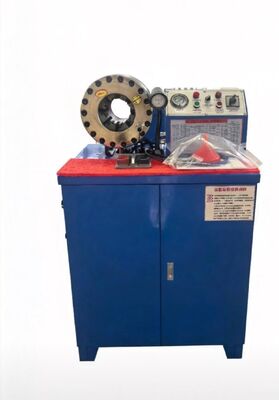 Goede prijs. 2 inch 600T rubberen slang krimpmachine hoger model blauwe kleur 220v / 380v spanning met bereik van 6-51 mm en 10 verwisselbare matrijzen online