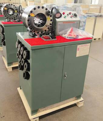 Goede prijs. 2 inch 600T rubberen slang krimpmachine hoger model groene kleur 220v / 380v spanning met bereik van 6-51 mm en 10 verwisselbare matrijzen online