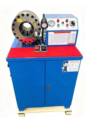 Goede prijs. 2 Inch 600T 31,5Mpa rubberen slang krimpmachine Hoger model blauwe kleur 220v / 380v spanning met 6-51mm krimpbereik en 10 verwisselbare matrijzen online