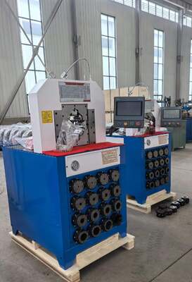 Goede prijs. 3 Inch Super Dikte Model 110V/220V/380V/415V Hydraulische Slang Krimpmachine PLC Controlesysteem Grotere Capaciteit 2800KN Krimpkracht En 6-76mm Krimpbereik 15 Matrijzen Voor Hydraulische Toepassingen online