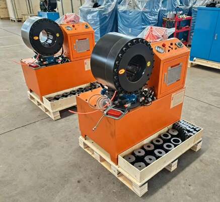 Goede prijs. 2 inch DX68 oranje kleur elektrische hydraulische slangcrimper met snelwisselgereedschap 6-51 mm 10 matrijzen Nauwkeurigheid en 200 stuks per uur efficiëntie online
